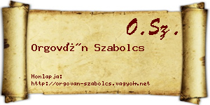 Orgován Szabolcs névjegykártya