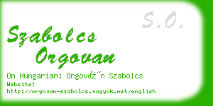 szabolcs orgovan business card